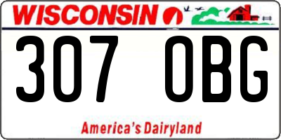 WI license plate 307OBG