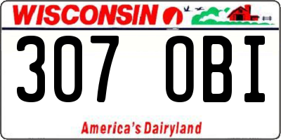 WI license plate 307OBI