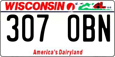 WI license plate 307OBN