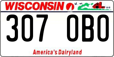 WI license plate 307OBO