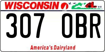 WI license plate 307OBR