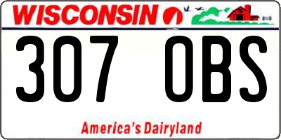 WI license plate 307OBS