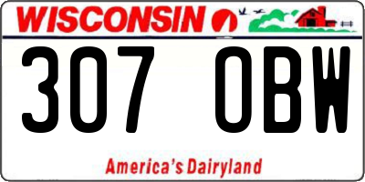 WI license plate 307OBW