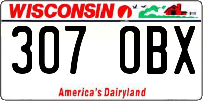WI license plate 307OBX