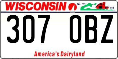 WI license plate 307OBZ