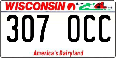 WI license plate 307OCC