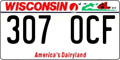 WI license plate 307OCF