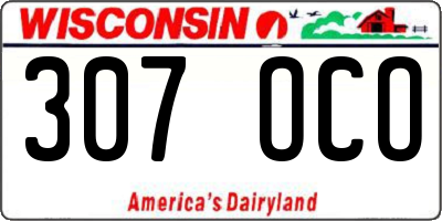 WI license plate 307OCO