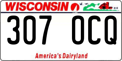 WI license plate 307OCQ