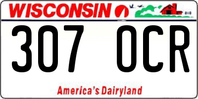 WI license plate 307OCR
