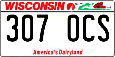 WI license plate 307OCS