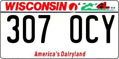 WI license plate 307OCY