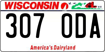 WI license plate 307ODA