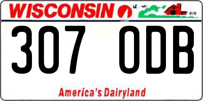 WI license plate 307ODB
