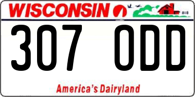 WI license plate 307ODD