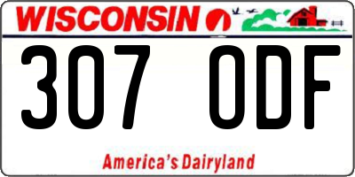 WI license plate 307ODF