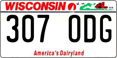 WI license plate 307ODG