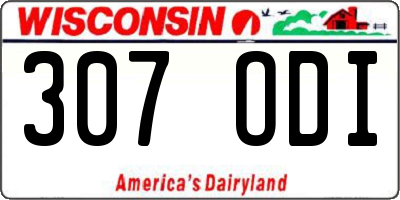 WI license plate 307ODI
