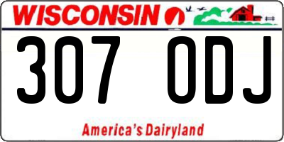 WI license plate 307ODJ