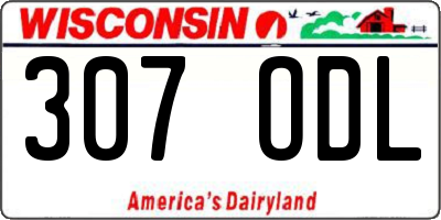 WI license plate 307ODL