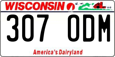 WI license plate 307ODM