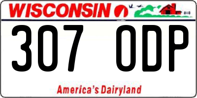 WI license plate 307ODP