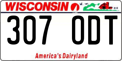 WI license plate 307ODT