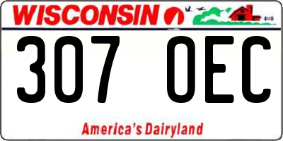 WI license plate 307OEC