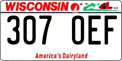 WI license plate 307OEF