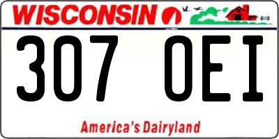 WI license plate 307OEI