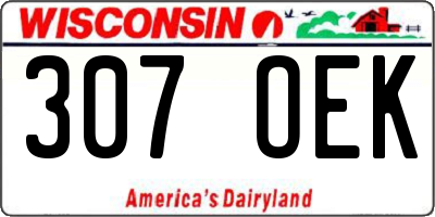 WI license plate 307OEK