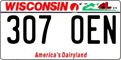 WI license plate 307OEN