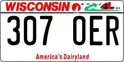 WI license plate 307OER
