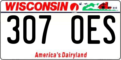 WI license plate 307OES