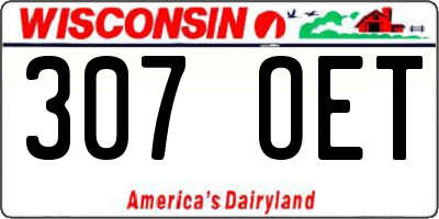 WI license plate 307OET
