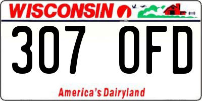 WI license plate 307OFD