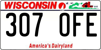 WI license plate 307OFE
