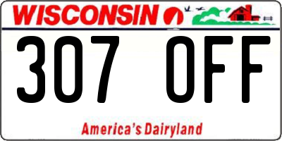 WI license plate 307OFF