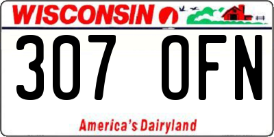 WI license plate 307OFN