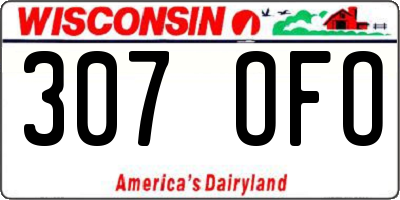 WI license plate 307OFO
