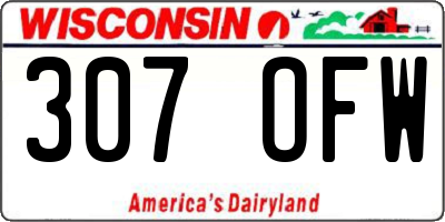 WI license plate 307OFW