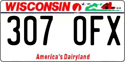 WI license plate 307OFX