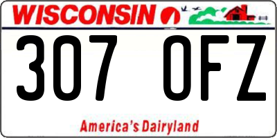 WI license plate 307OFZ
