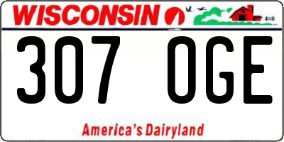 WI license plate 307OGE