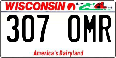 WI license plate 307OMR