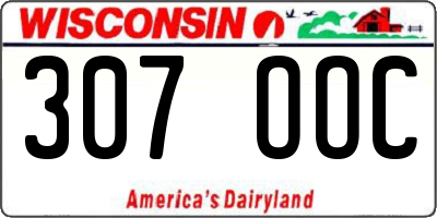 WI license plate 307OOC