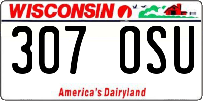 WI license plate 307OSU