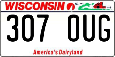 WI license plate 307OUG