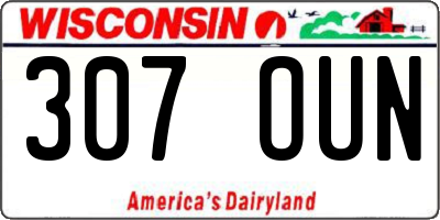 WI license plate 307OUN