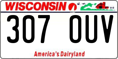 WI license plate 307OUV